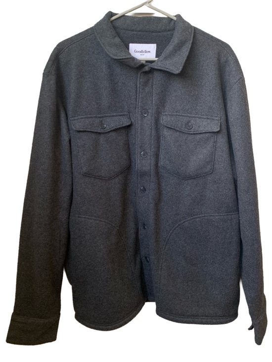 Goodfellow & Co Other - GOODFELLOW & CO Men’s Dark Charcoal Gray Soft Flannel Button Down Shirt Jacket